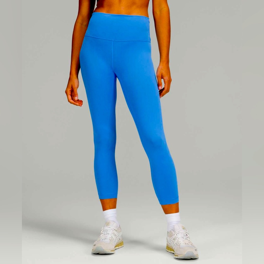 Lululemon Wunder Train High-Rise Crop 23" Blue Nile - Size 0 Excellent Condition